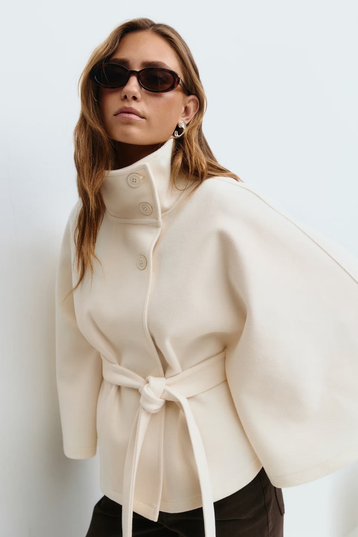 Sophia Belted Cape Coat