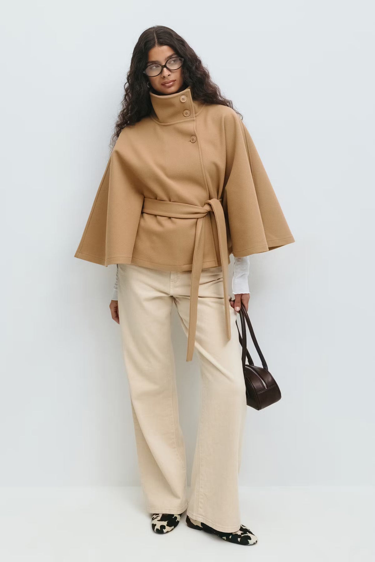 Sophia Belted Cape Coat
