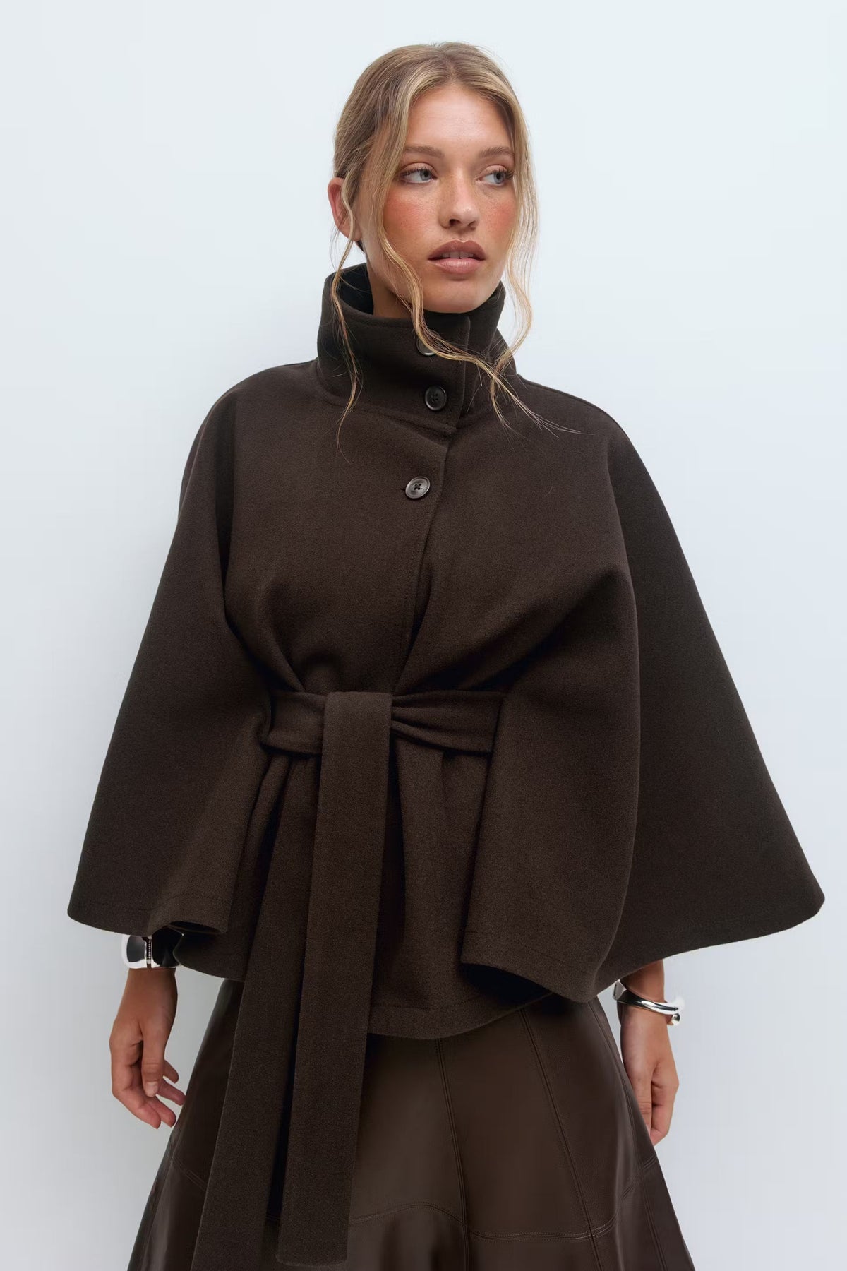 Sophia Belted Cape Coat
