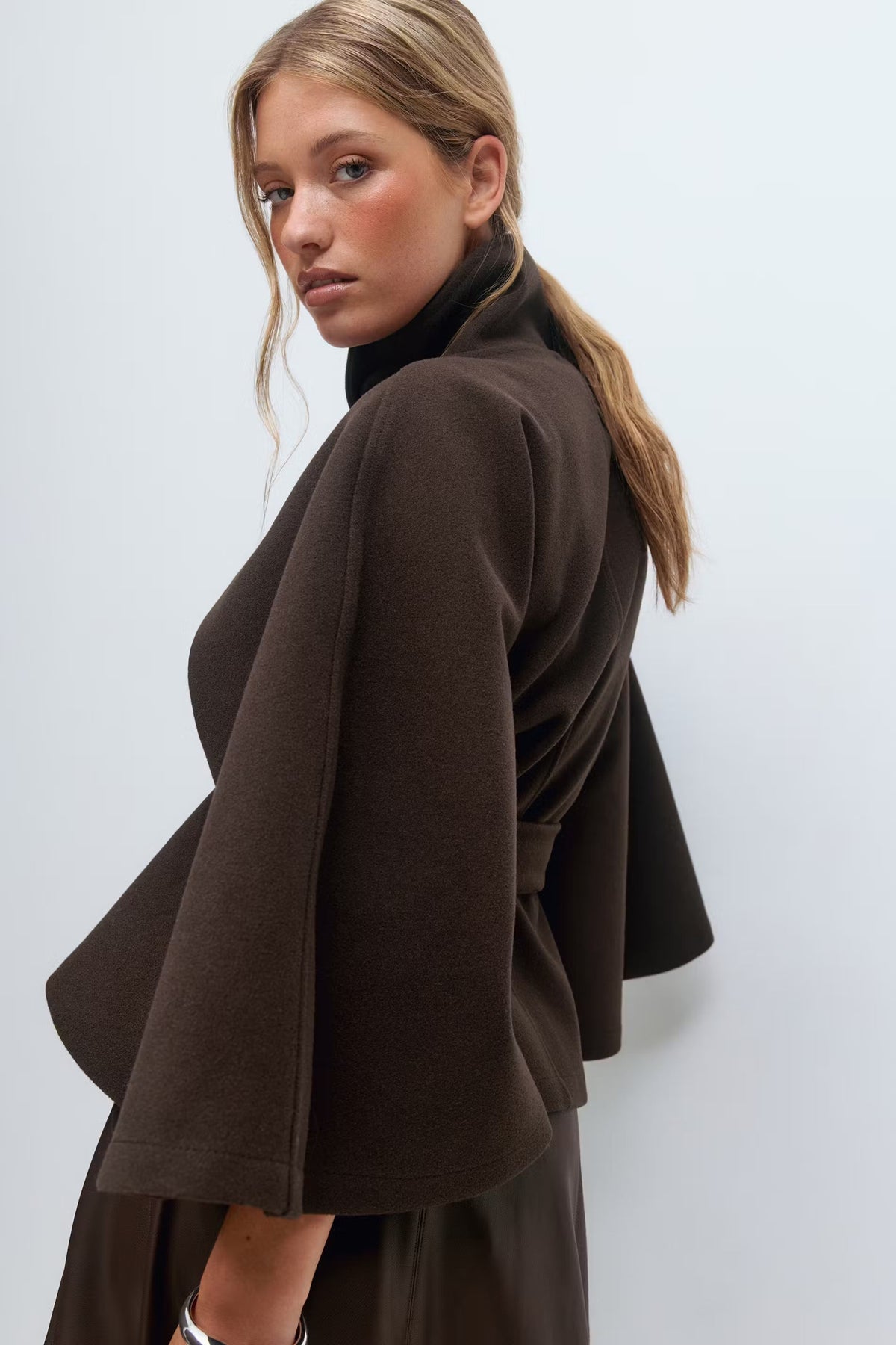 Sophia Belted Cape Coat