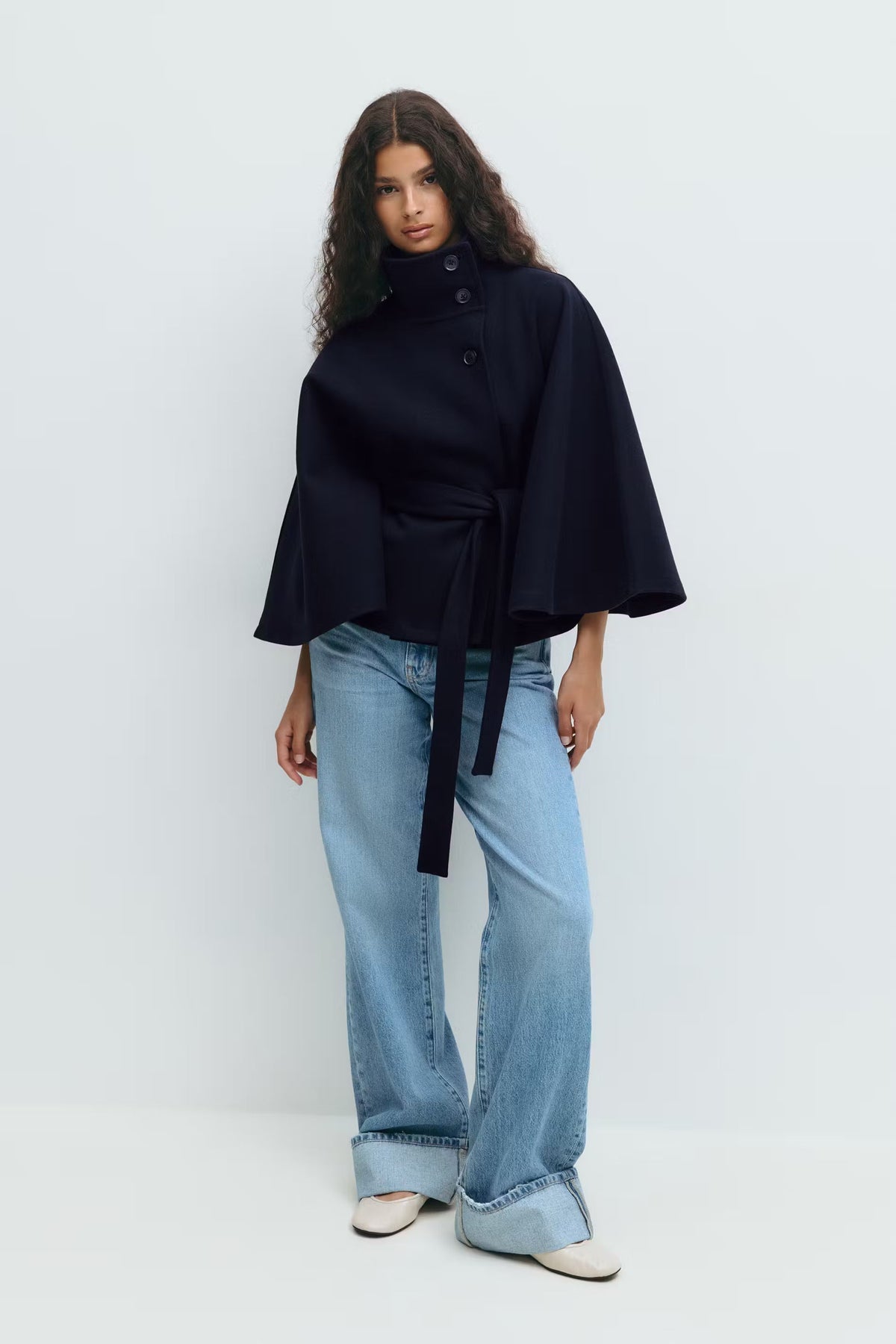 Sophia Belted Cape Coat