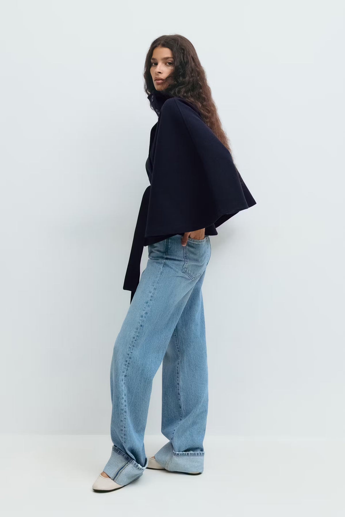 Sophia Belted Cape Coat
