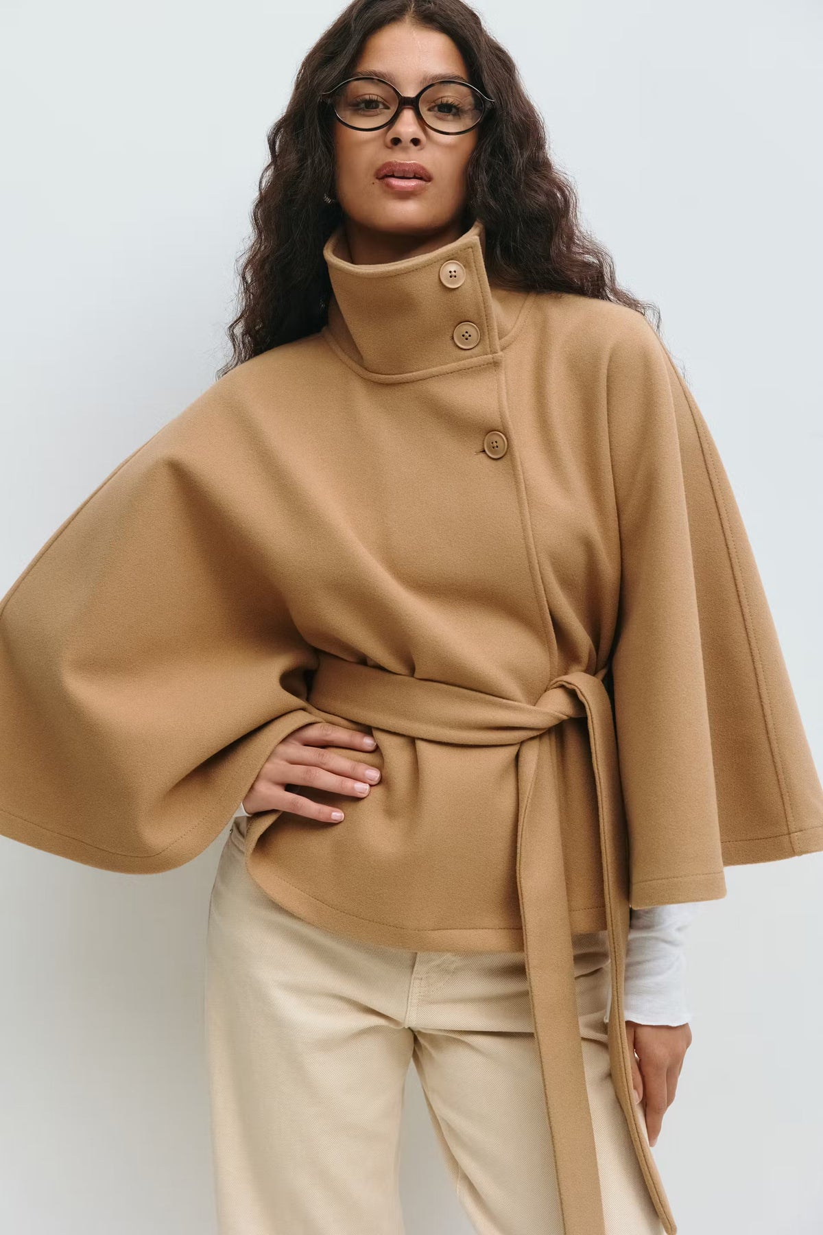 Sophia Belted Cape Coat