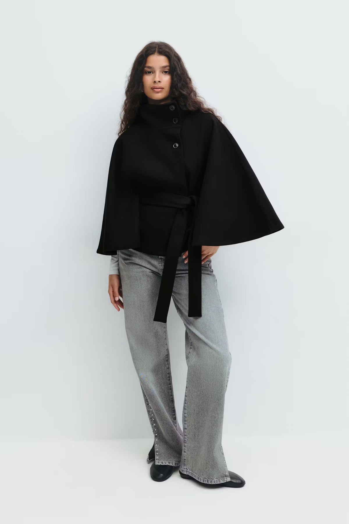 Sophia Belted Cape Coat